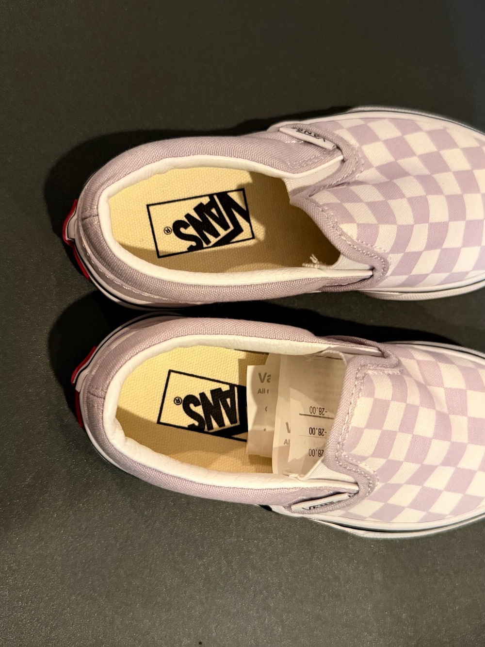Vans Kids Classic Slip-On Checkerboard Lilac Snow Sneakers